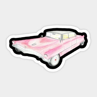 Pink Cadillac, drawing BebiCervin Sticker